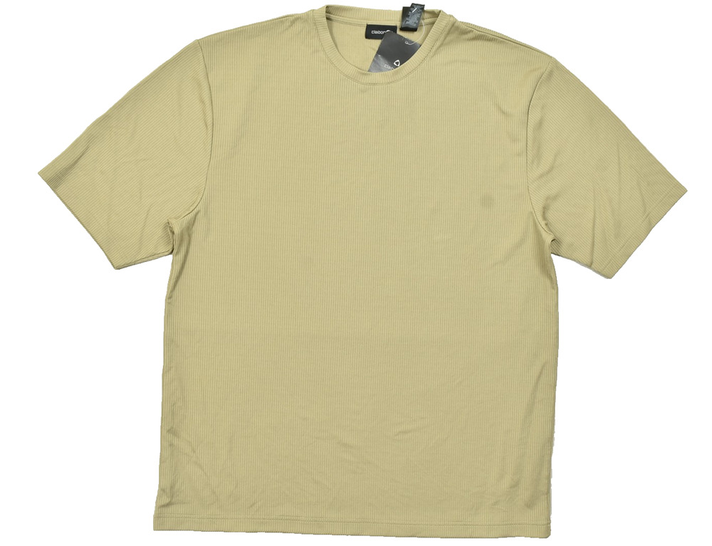 Claiborne Men's XXL Beige Ribbed Short Sleeve Crew Neck T-Shirt Rayon Blend NEW
